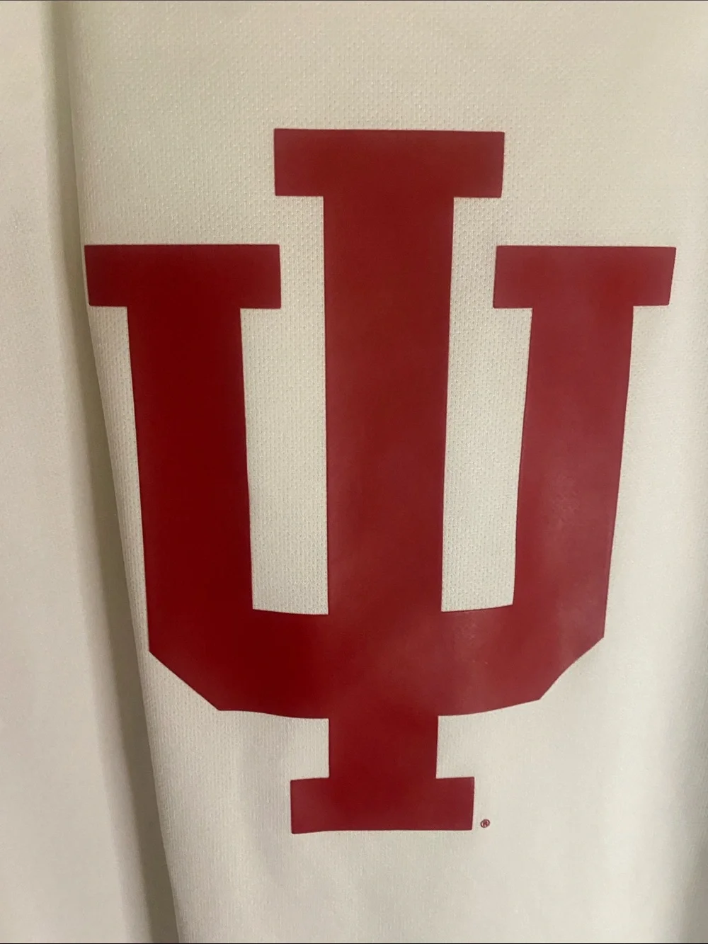 adidas White Long-Sleeve Indiana Graphic Performance pullover hoodie large thin